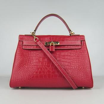 HKL32RCSG017 Hermes 32CM Red Crocodile Stripe (oro)